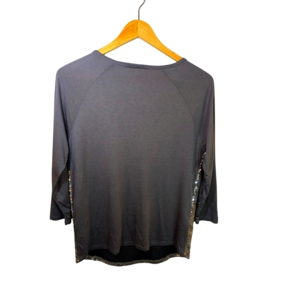 TWIK Grey and silver sequin embellished shirt Size Medium - Picture 3 of 5
